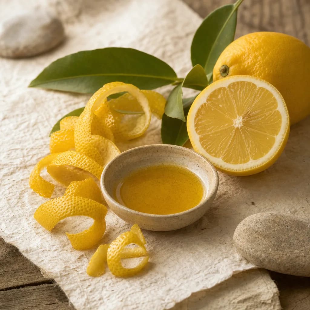Photo-style ingredient image representing Lemon Peel Extract.